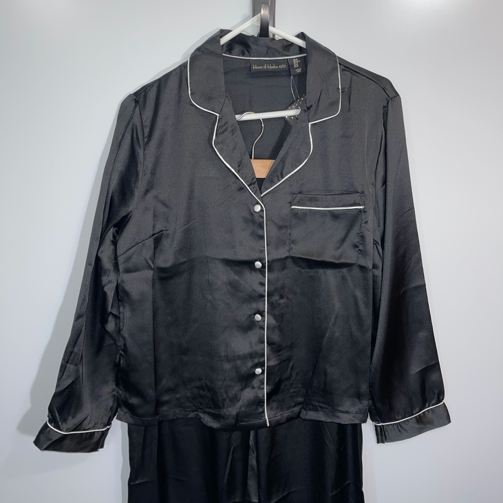 House of Harlow 1960 NWT Black Pajama 3-Piece Set Size Medium - Picture 2 of 7